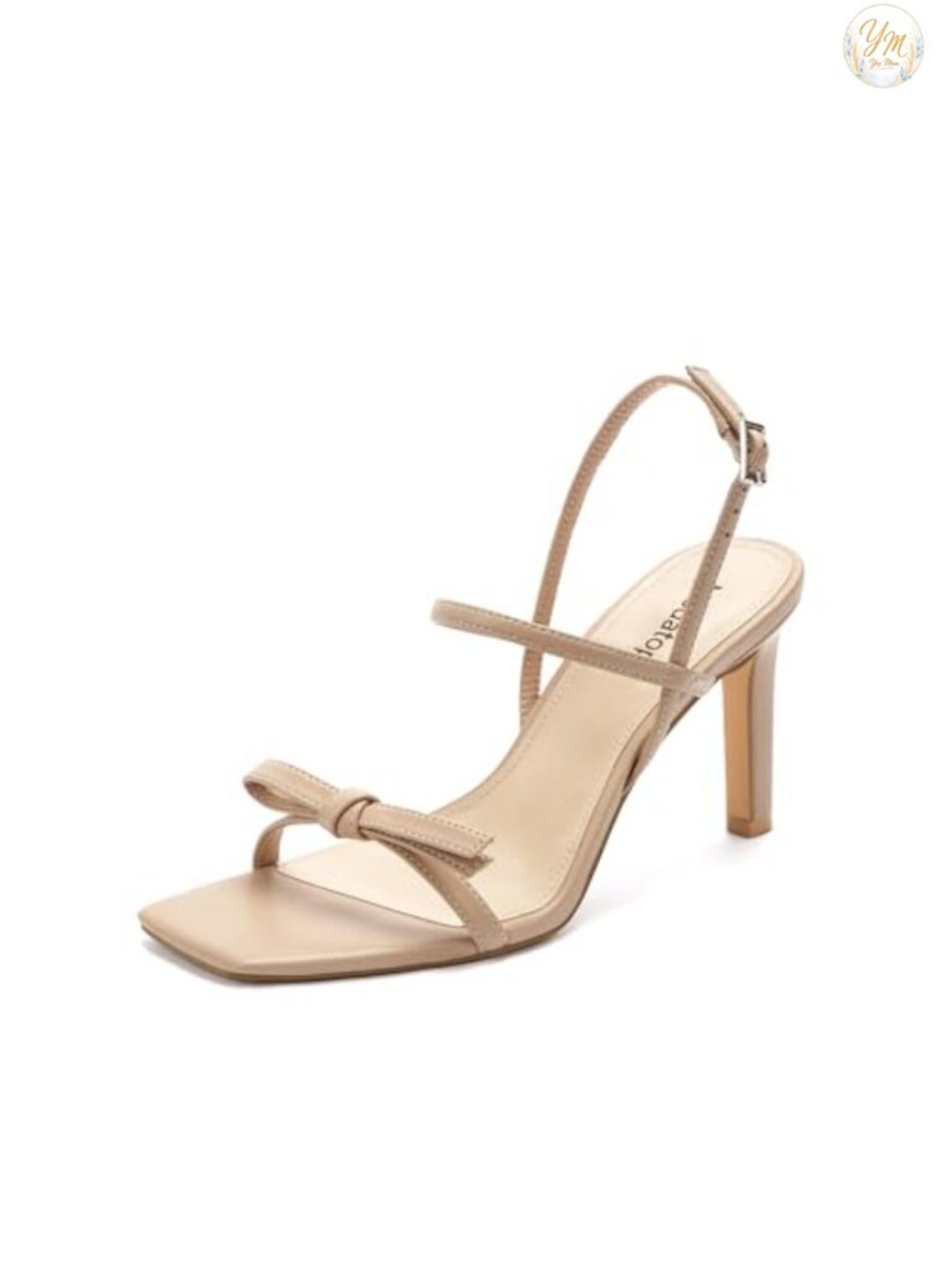 Strappy High Heel Sandals Square Toe Ankle Strap Faux Leather Women's Heels